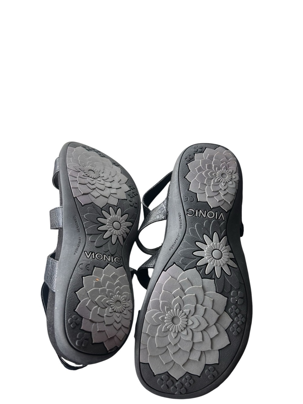 Vionic Amber Adjustable Orthotic Sandals Black Croc Embossed Women’s Size 5 - Picture 4 of 9